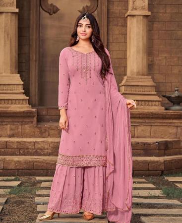 Picture of Comely Pink Straight Cut Salwar Kameez