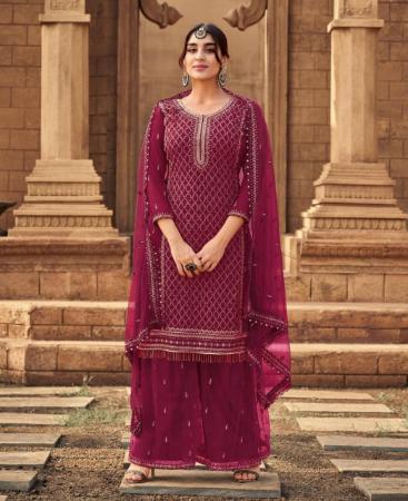 Picture of Ideal Pink Straight Cut Salwar Kameez