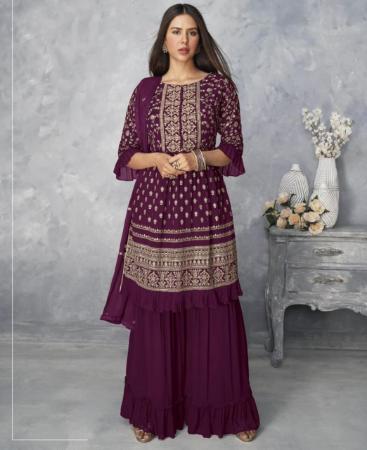 Picture of Pleasing Magenta Straight Cut Salwar Kameez