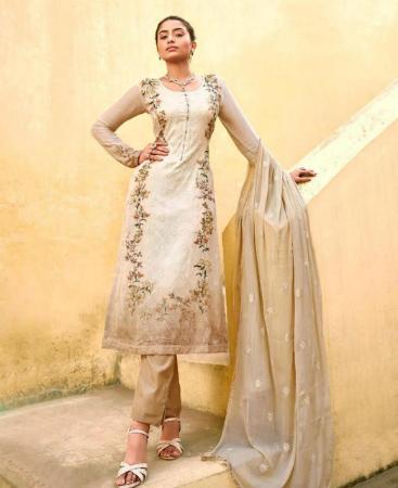 Picture of Charming Beige Straight Cut Salwar Kameez