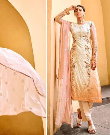 Picture of Bewitching Peach Straight Cut Salwar Kameez