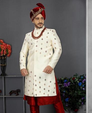 Picture of Statuesque Cream Sherwani