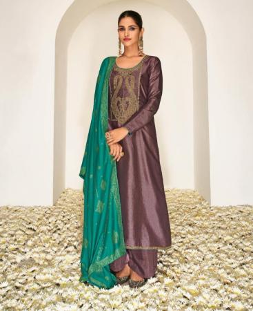 Picture of Enticing Rust Straight Cut Salwar Kameez