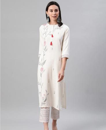 Picture of Resplendent Cream Kurtis & Tunic