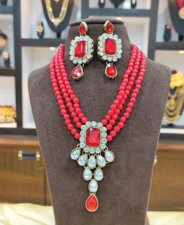 Picture of Stunning Red Necklace Set