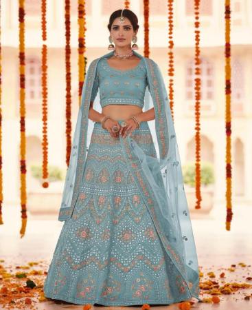 Picture of Pretty Turquoise Lehenga Choli