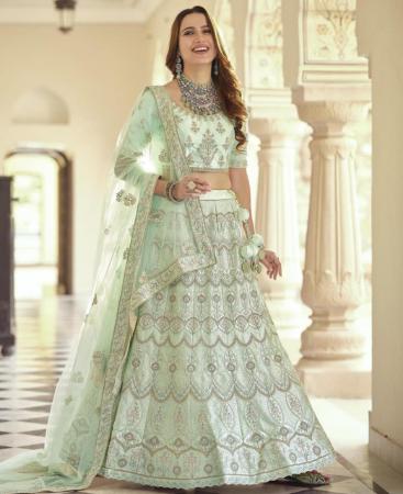 Picture of Sightly Green Lehenga Choli