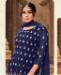 Picture of Sightly Navy Blue Straight Cut Salwar Kameez