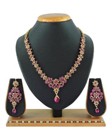 Picture of Well Formed Rani Pink Necklace Set