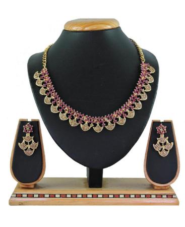 Picture of Beautiful Rani Pink Necklace Set