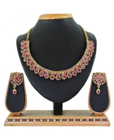 Picture of Stunning Rani Pink Necklace Set