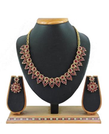 Picture of Gorgeous Maroon Necklace Set