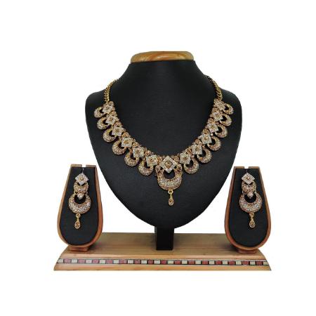 Picture of Appealing Golden & White Necklace Set