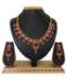 Picture of Elegant Maroon & Golden Necklace Set