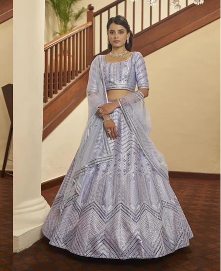 Picture of Graceful Lavender Lehenga Choli