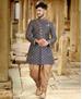 Picture of Graceful Navy Blue Sherwani