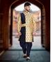 Picture of Fine Cream Blue Sherwani