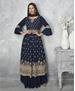 Picture of Ravishing Navy Blue Straight Cut Salwar Kameez