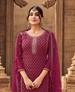 Picture of Taking Burgundy Straight Cut Salwar Kameez