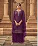 Picture of Stunning Wine Straight Cut Salwar Kameez