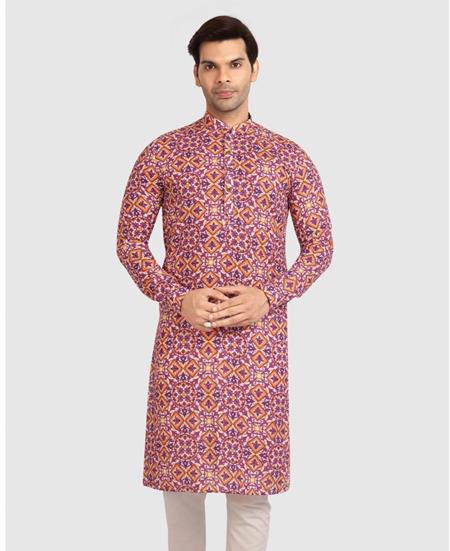 Picture of Pleasing Rust/Multicolor Kurtas