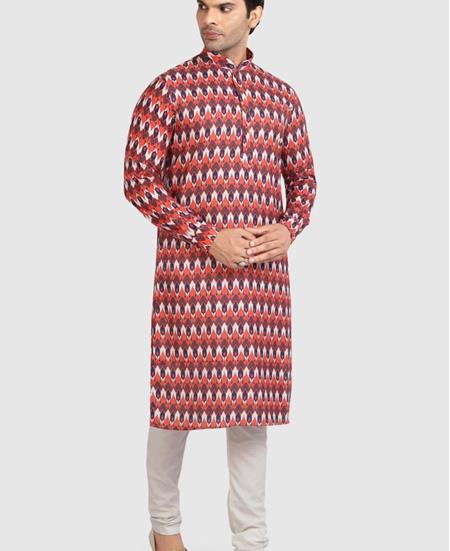 Picture of Resplendent Orange /Multicolor Kurtas