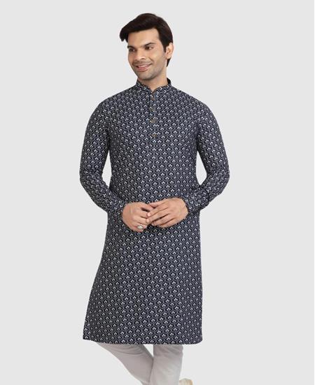 Picture of Lovely Navy Blue-White Kurtas