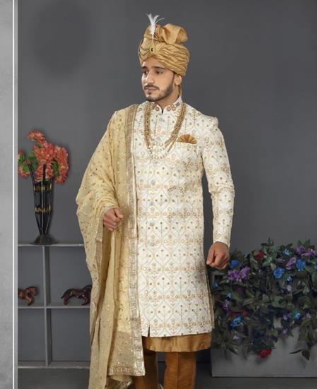 Picture of Pretty White Sherwani