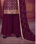 Picture of Well Formed Wine Straight Cut Salwar Kameez