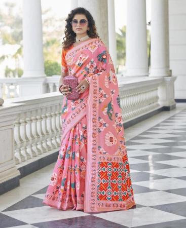 Picture of Sightly Pink Silk Saree