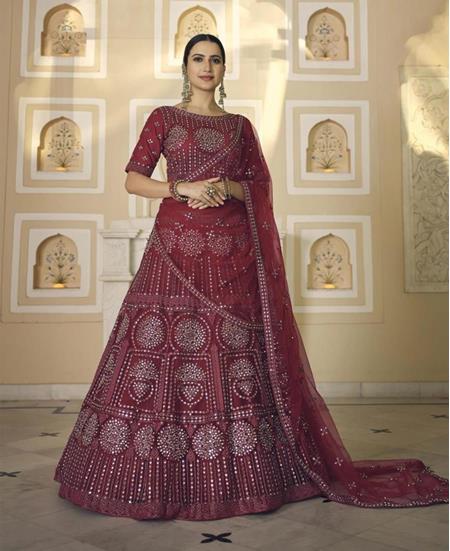 Picture of Marvelous Maroon Lehenga Choli