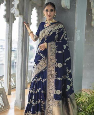 Picture of Gorgeous Blue Silk Saree