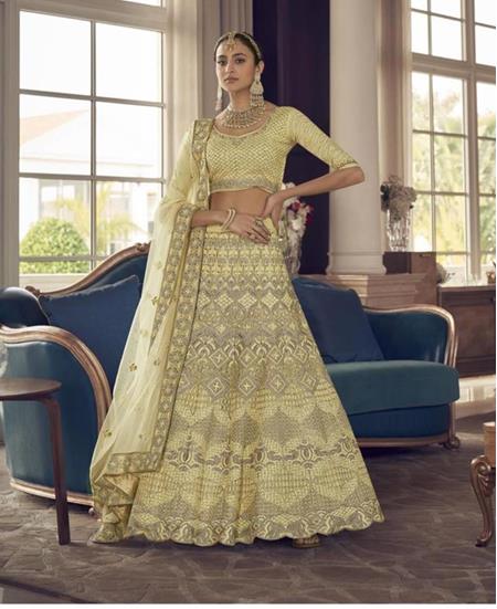 Picture of Resplendent Lime Yellow Lehenga Choli