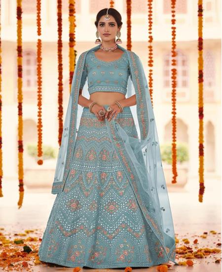 Picture of Pretty Turquoise Lehenga Choli