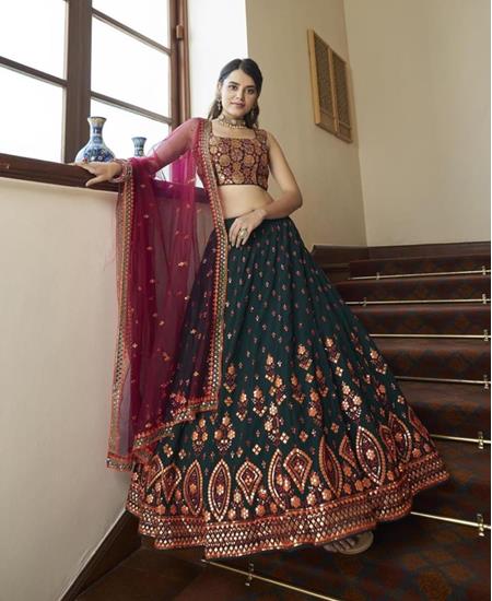 Picture of Beauteous Green Lehenga Choli