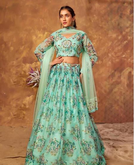 Picture of Taking Sea Green Lehenga Choli