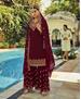 Picture of Fascinating Maroon Straight Cut Salwar Kameez