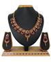 Picture of Elegant Maroon & Golden Necklace Set