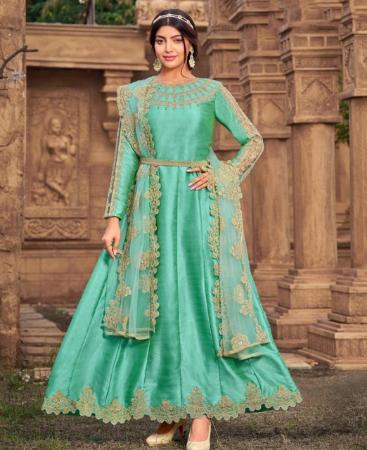 Picture of Comely Sea Green Designer Salwar Kameez