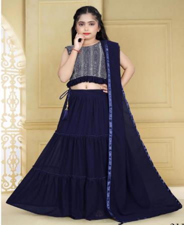 Picture of Charming Blue Kids Lehenga Choli