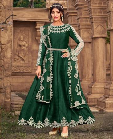 Picture of Fine Green Anarkali Salwar Kameez