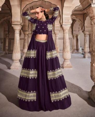 Picture of Graceful Wine Lehenga Choli