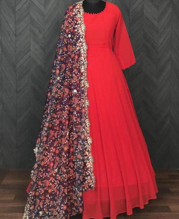 Picture of Bewitching Red Designer Salwar Kameez