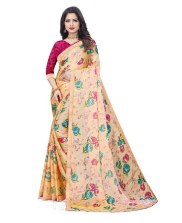 Picture of Beautiful Peach Chiffon Saree