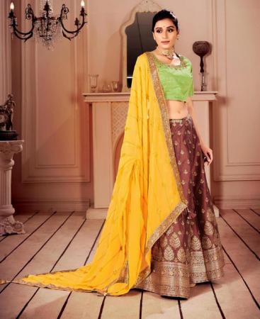 Picture of Lovely Brown Lehenga Choli