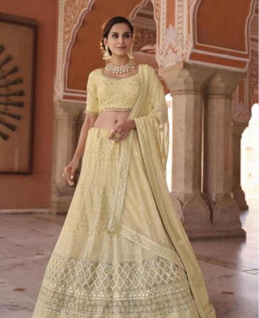 Picture of Exquisite Cream Lehenga Choli