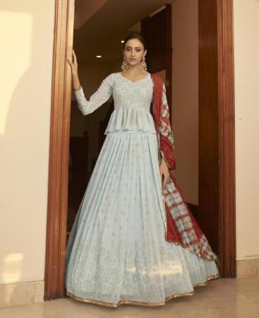 Picture of Pleasing Sky Blue Lehenga Choli