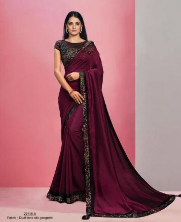 Picture of Bewitching Wine Fashion Saree