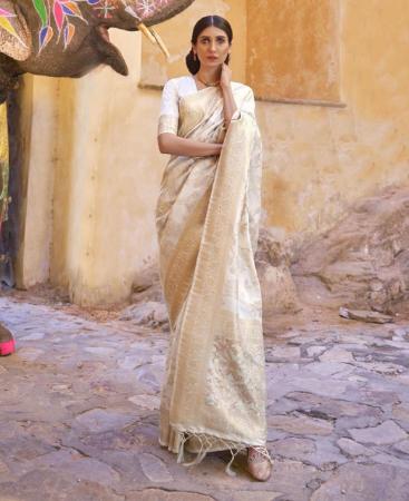 Picture of Graceful Off White Silk Saree