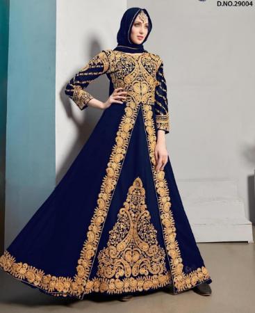 Picture of Sightly Royal Blue Straight Cut Salwar Kameez